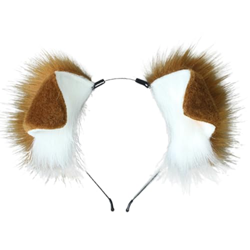 YIGZYCN Punk-Stil Anime Hairhoop Plüsch Hundeohren Stirnband Cosplay Kostüm Halloween Party Kopfschmuck Frauen von YIGZYCN