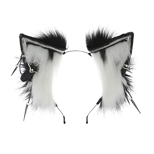 YIGZYCN Punk Wolf Ohren Form Stirnband mit Baumeln Schmuck Dekore Haar Hoop Erwachsene Cosplay Live Broadcast Party von YIGZYCN