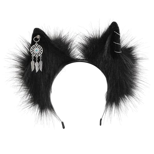 YIGZYCN Realistische Katzenohr-Stirnbänder, Karneval, Party, Plüsch-Kopfbedeckung, Film-Enthusiasten, Party, Rollenspiel, von YIGZYCN