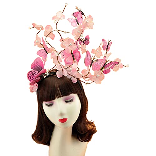 YIGZYCN Schmetterlinge Fascinator Monarchen Schmetterlinge Stirnband Krone Party Kopfschmuck Halloween Kostüm Cosplay von YIGZYCN