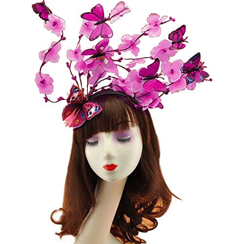 YIGZYCN Schmetterlinge Fascinator Monarchen Schmetterlinge Stirnband Krone Party Kopfschmuck Halloween Kostüm Cosplay von YIGZYCN