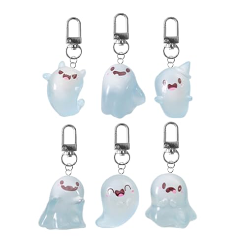 YIGZYCN Set Von 6 Little Key Ringen Glühen Phantoms Anhänger Keyring Für Halloween Enthusiasten Rucksackverzerrungen von YIGZYCN