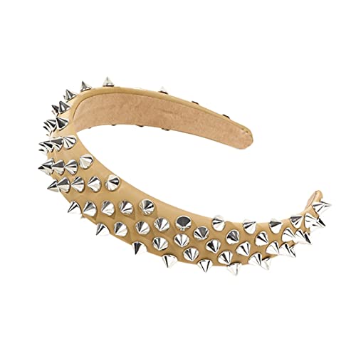 YIGZYCN Stirnbänder mit Metallnieten-Design, Damen-Stirnband zum Schminken und Waschen des Gesichts, elastisches Haarband für von YIGZYCN