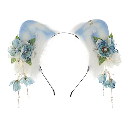 YIGZYCN Stirnband Kopfschmuck Fuchs Ohr Stirnbänder für Mädchen Stirnband Cosplay Ohr Quaste von YIGZYCN