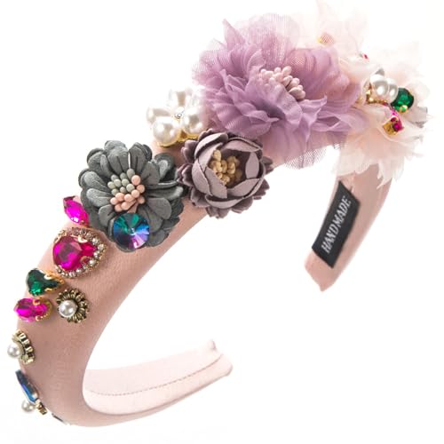 YIGZYCN Strass-Stirnband für Frauen, künstliche Perle, Haarreif, Frühling, breiter Haarreif, Schaum-Haarband, von YIGZYCN