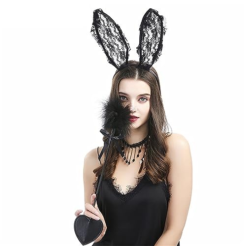 YIGZYCN Süße Anime Hairhoop Spitze Kaninchen Ohr Stirnband Cosplay Kostüm Party Dress Up Kopfschmuck ComicShow Frauen von YIGZYCN