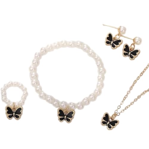 YIGZYCN Süßes Schmuck-Set mit Schmetterling-Anhänger, eleganter Schmetterling-Anhänger und Perlen, Schmuck-Set für den täglichen Gebrauch, Datumsangabe von YIGZYCN