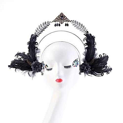 YIGZYCN Vintage Feder für Kreis Haar Hoop Göttin Kopfschmuck Göttin Haarband für Hoop für Frauen von YIGZYCN