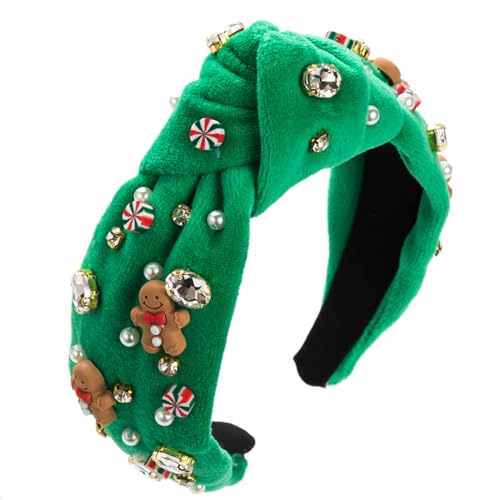 YIGZYCN Weihnachten Perle Perlen Knoten Haarband Stil Verziert Stirnband Erwachsene Weihnachten Party Haar von YIGZYCN