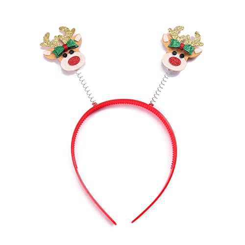 YIGZYCN Weihnachten hüpfende Cartoon Elch Form glänzend Haar Hoop Frauen Weihnachten Stirnband für Festival Auftritte von YIGZYCN