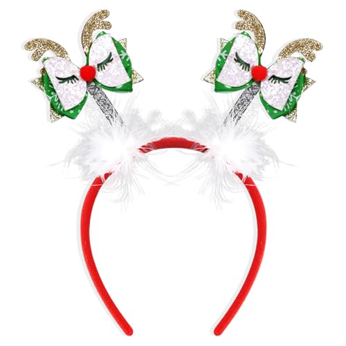 YIGZYCN Weihnachts-Rentier-Geweih-Stirnbänder, Hirsch-Kostüm-Kopfbedeckung, starke Kopfbedeckung, Haar-Accessoires für von YIGZYCN