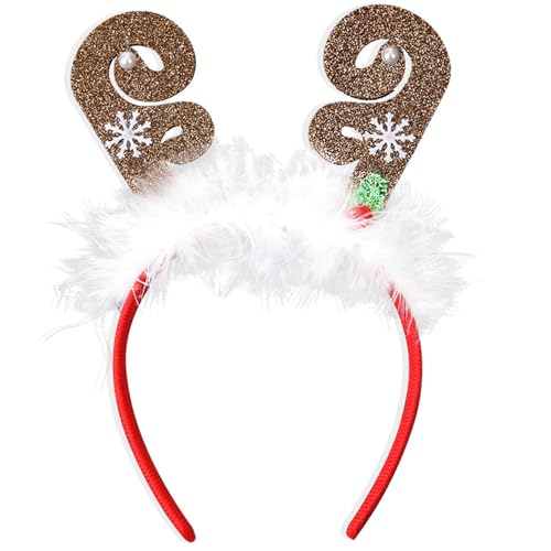 YIGZYCN Weihnachts-Rentier-Geweih-Stirnbänder, Hirsch-Kostüm-Kopfbedeckung, starke Kopfbedeckung, Haar-Accessoires für von YIGZYCN