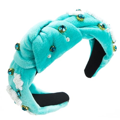 YIGZYCN Weihnachts-Samt-Stirnband, ästhetischer Strass-Charm-Hairhoop, festlicher Kopfschmuck, lässiges Haarband, von YIGZYCN
