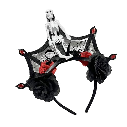 YIGZYCN der Toten Skelett-Spitzen-Haarreifen, Halloween-Braut-Skelett-Rollenspiel-Kostüm, Abschlussball, Party, Live-Show, von YIGZYCN