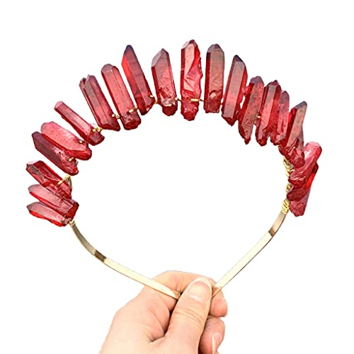 YIGZYCN für Rohkristall-Krone, natürlich, für Strass-Stein, Legierung, Stirnband, Mond, Party, Geschenk, Hexerei, Zubehör, von YIGZYCN