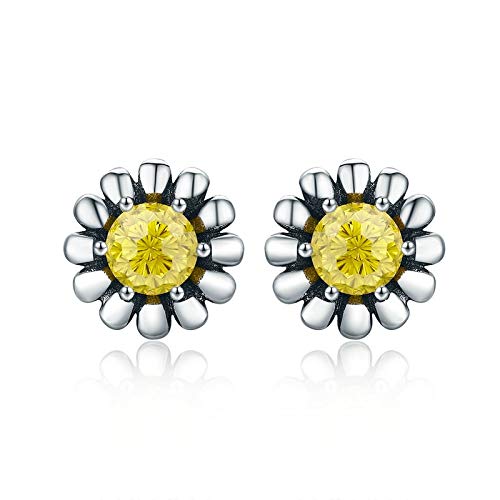 100% echte 925 Sterling Silber Yellow Daisy Blume Clear Colder Ohrringe für Frauen fein silbernen Schmuck Geschenk 100% echte 925 Sterling Silber Yellow Daisy Blume Clear Colder Ohrringe für Frauen fein silbernen Schmuck Geschenk von YIHANSS