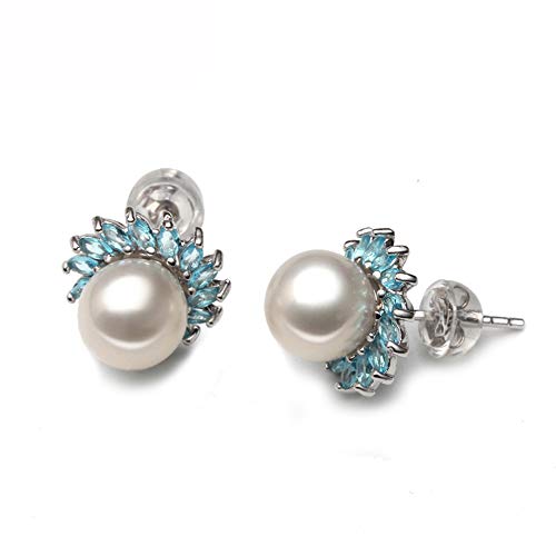 925 Sterling Silver Ohrring für Frauen, runde echte natürliche Süßwasserperlen Mädchen Geburtstag Geschenk 925 Sterling Silver Ohrring für Frauen, runde echte natürliche Süßwasserperlen Mädchen Geburtstag Geschenk von YIHANSS