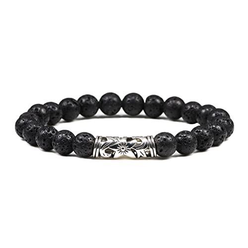 Armband für Frauen schwarzer Lava Tiger Auge verwitterte Steinarmbänder Knochen Klassiker Eulen Perlen natürliches Charme Armband für Frauen und Männer Yogaschmuck Armband Schmuck (Farbe: Medium) Armband für Frauen schwarzer Lava Tiger Auge verwitterte Steinarmbänder Knochen Klassiker Eulen Perlen natürliches Charme Armband für Frauen und Männer Yogaschmuck Armband Schmuck (Farbe: Medium) von YIHANSS