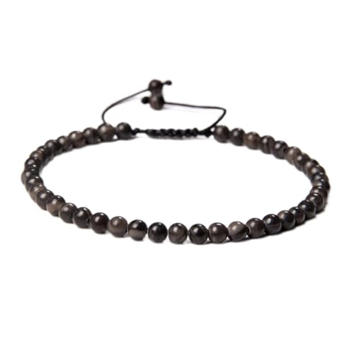 Armband für Frauen verstellbare 4 -mm -Steinkügelchen Armband für Frauen Natural Achates Jaspers Onyx Lapis Lazuli gewebt von YIHANSS
