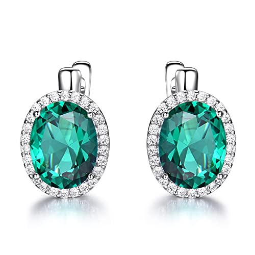 Blue Topaz Gemstone Clip Ohrringe für Frauen echte Ohrringe für Frauen feiner Schmuck von YIHANSS