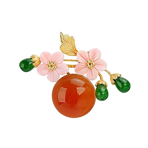 Brosche Pin für Frauen Brosche Chalcedony Broschen Vintage Temperament High-End Corsage Kleidung Strickjacke Lapel-Kleidungszubehör für Frau Brosche von YIHANSS