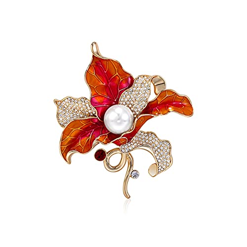Brosche Pin für Frauen Broschen Temperament Ladies Perlen Corsage Accessoires Kleider Pullover Temperament Temperament Ladies Pin geeignet für Frau Mutter Weihnachten Broschen von YIHANSS