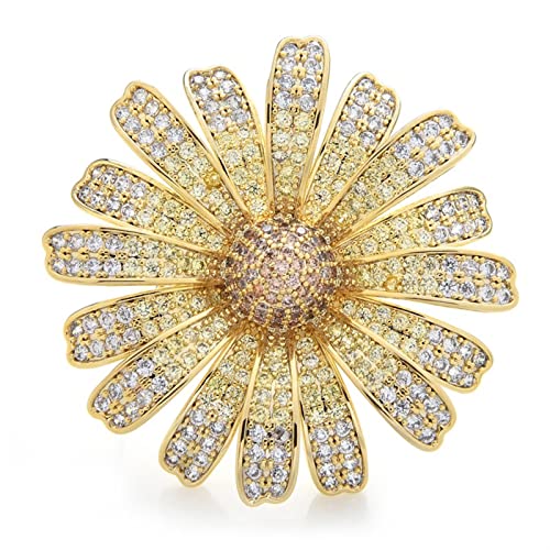 Brosche Pin für Frauen Damen Fashion Accessoires Damen Elegante Luxus Daisy Blume Brosche Blumenform Party Bankett Brosche Weihnachtsbroschen Broschen von YIHANSS