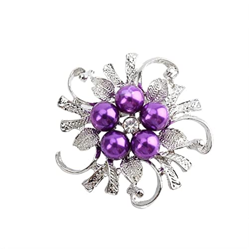 Brosche Pin für Frauen Legierung Legierung Perle Strassbrosche für Frauen elegante Kleidung Schal Schal Schnalle Stecknadel von YIHANSS