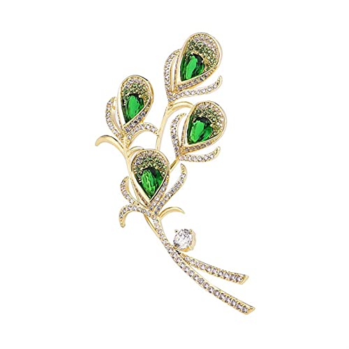 Brosche Pin für Frauen Vintage Großmutter Grüne Pfau von YIHANSS