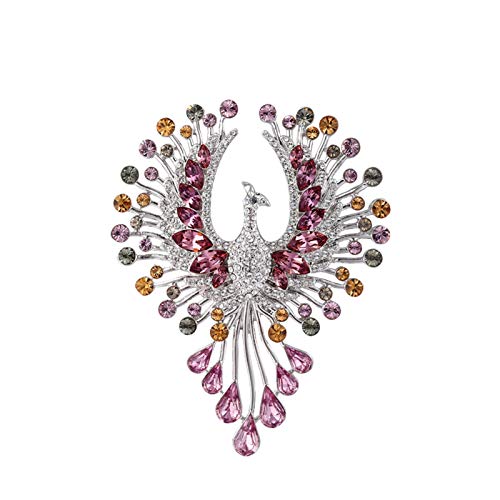 Brosche Pin für Frauen Vintage Phoenix Brosche elegante Dame Corsage Accessoires mit Kristallen Temperamentmantel Pin Damen Hochzeit Prom Corsage Weihnachtsbroschen eingelegt von YIHANSS