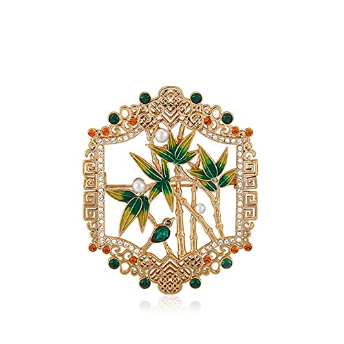 Brosche Pin für Frauen elegant einzigartige grüne Bambus Brosche Revers Schal Kleidung Corsage Ladies Geburtstag Hochzeit Prom Accessory Schmuck Dekorative Weihnachtsbroschen Broschen von YIHANSS