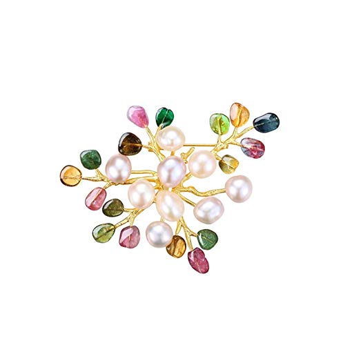 Brosche Pin für Frauen zarte Broschen Mode Perlenstifte Retro Temperament Brosche Mantel Strickjacke Stifte - Hochzeitsfeier Schmuck (Größe 2,8 × 2,3 Zoll) Weihnachtsbrosches von YIHANSS