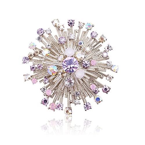 Brosche Stecknadel für Frauen Blumen Brosche für Frauen Lavendel -Strass -Strass -Goldschmuck Pin Broschen für Brauthochzeitszubehör Ornamente Weihnachten Broschen von YIHANSS