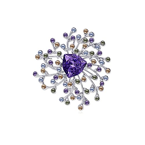 Brosche Stecknadel für Frauen Blumenform Brosche Kleidung Matching Pins Broschen Frauenzubehör Hochzeits Geburtstag Geschenke für Älteste Weihnachtsbroschen (Farbe: Grau) von YIHANSS