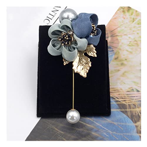 Brosche Stecknadel für Frauen Damen Stoff Art Perlen Stoff Blume Brosche Stecknadel Strickjacke Hemd Hemd Pin professionelles Mantel Abzeichen Schmuckzubehör Weihnachts Broschen (Farbe: C) von YIHANSS