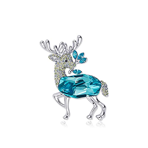 Brosche Stecknadel für Frauen Kristall Hirsch Brosche Stecknadel Kleider Strickjacke Kragen Temperament Pins Schals Verschluss Mode Mädchen Schmuck Broschen Geschenk an Frau Weihnachtsbroschen (Farbe: von YIHANSS