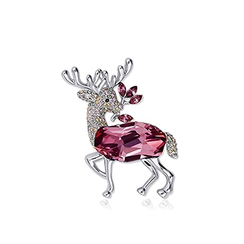 Brosche Stecknadel für Frauen Kristall Hirsch Brosche Stecknadel Kleider Strickjacke Kragen Temperament Pins Schals Verschluss Mode Mädchen Schmuck Broschen Geschenk an Frau Weihnachtsbroschen von YIHANSS