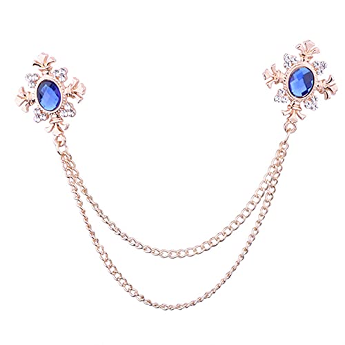 Broschen Pin Fashion Quaste Crystal Cross Chain Brosche Frauen Hemdkragen Pin Broschen Persönlichkeit Anhaltspin Schnalle Frauen Accessoires Brosche (Pink) von YIHANSS