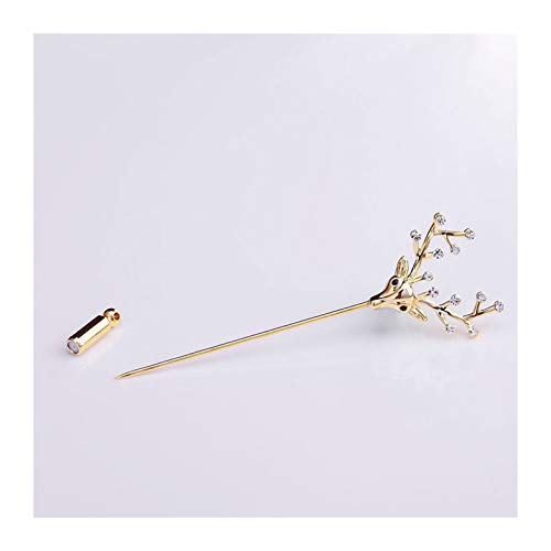 Broschen Pin Vintage Elchbroschen für Frauen goldplattierte und silberbeschichtete Kristall Brosche High-End-Anzug-Pins Accessoires Brosche (B) von YIHANSS