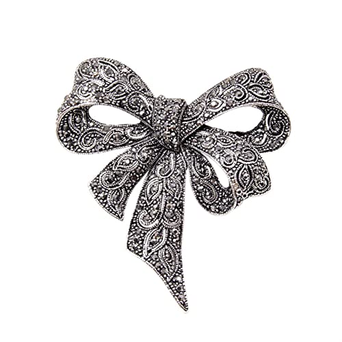 Broschen Pin Vintage Style Broschen für Frauen Strass -Strass -Bowknot Brosche Pin Mode Schmuck Winterzubehör Brosche (schwarz) von YIHANSS