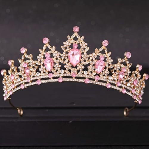 Crystal Tiara Crowns für Frauen Hochzeit Haare Tiara Kristall Braut Tiara Kronen Silber Farbe Diadem Schleier Tiaras Hochzeit Haarzubehör Kopfstücke Kopfschmuck (Farbe: 33) von YIHANSS