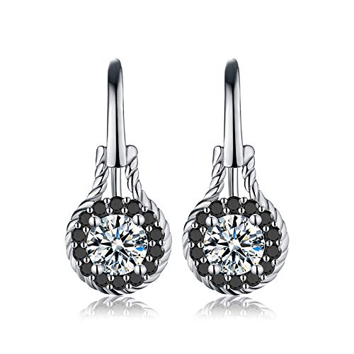 Echt 2,6 g 925 Sterling Silber Ohrringe feinen Schmuck Blume Schwarz Spinell Engagement Hangle Ohrringe für Frauen Echt 2,6 g 925 Sterling Silber Ohrringe feinen Schmuck Blume Schwarz Spinell Engagement Hangle Ohrringe für Frauen von YIHANSS