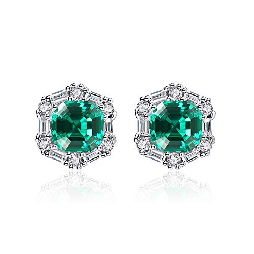 Elegante Geometrie Emerald Ohrohrohrringe für Frauen rein 925 Schmuckohrring Hochzeitsfeier Fein Schmuck Schmuck von YIHANSS