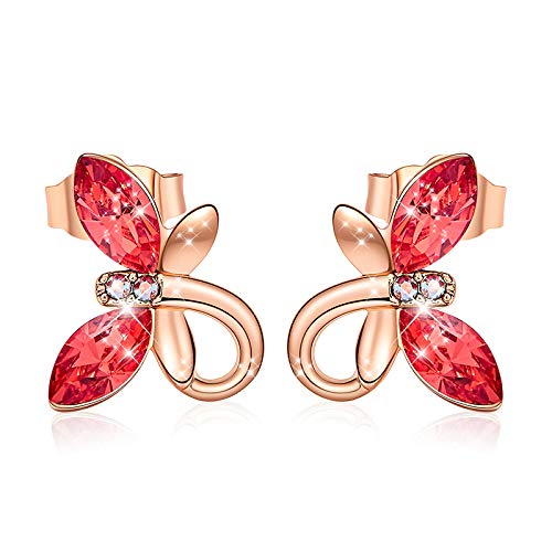 Frauen goldene Ohrringe Schmuck mit Kristallen aus niedlichen 18k Rosgold Schmetterling Ohrringen Mode Schmuck Frauen goldene Ohrringe Schmuck mit Kristallen aus niedlichen 18k Rosgold Schmetterling Ohrringen Mode Schmuck von YIHANSS