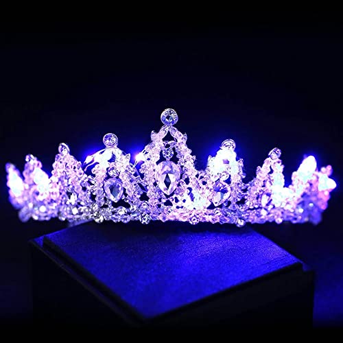 Haarschmuck Krone Tiaras für Frauen 12 Stile leuchtet Tiaras Strasskristallperlen Hochzeitsbrautkronen mit blauen Prinzessinkronen Diadem von Gagalu (Farbe: antike silberne silberte) von YIHANSS