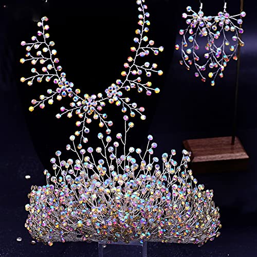 Haarschmuck Krone Tiaras für Frauen Braut Kronbraut Braut Tiara Hochzeit Haare Kronbraut Kronen Braut Hochzeit Haarschmuck Prinzessin Diadem Accessoires (Farbe: farbenfrohe Krone) von YIHANSS