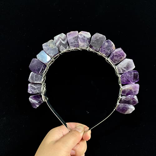 Haarschmuck Krone Tiaras für Frauen Citrine Stirnband Amethyst Tiara Kristall Hochzeit Schmuck Haarzubehör (Farbe: Citrine Crown) von YIHANSS