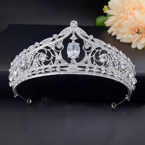 Haarschmuck Krone Tiaras für Frauen Großhandel leuchtende Strass-Strass-Prinzessin Kronen Geburtstag Krone Miss Universe Königin Brautkronen (Farbe: Hg0432-16, Größe: Diadas) von YIHANSS