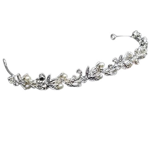 Haarschmuck Krone Tiaras für Frauen Hochzeit Kronhaar Schmuck Braut Kopfstück Frau Barock Strasssteine ​​Kristalltiaras Braut Kronen Hochzeitshaar -AccessorieSilvermutil von YIHANSS