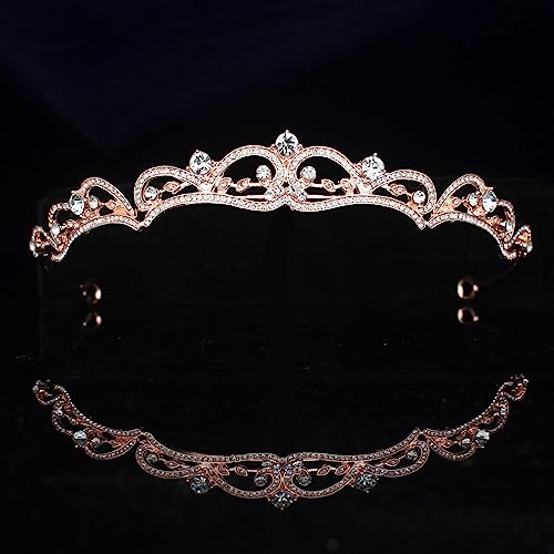 Haarschmuck Krone Tiaras für Frauen Kristall Hochzeit Braut Tiara Krone für Frauen Grad Kopf Diadem Haar Ornamente Hochzeit Braut Haarschmuck AccessorieStyle 15mutil von YIHANSS
